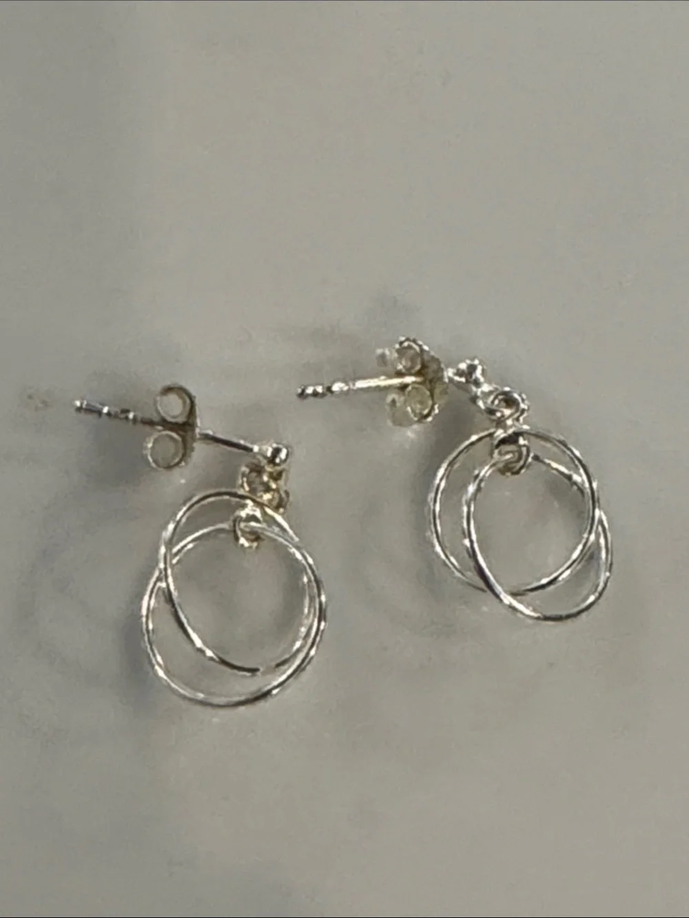 Sterling Silver Double Hoop Stud Earrings
